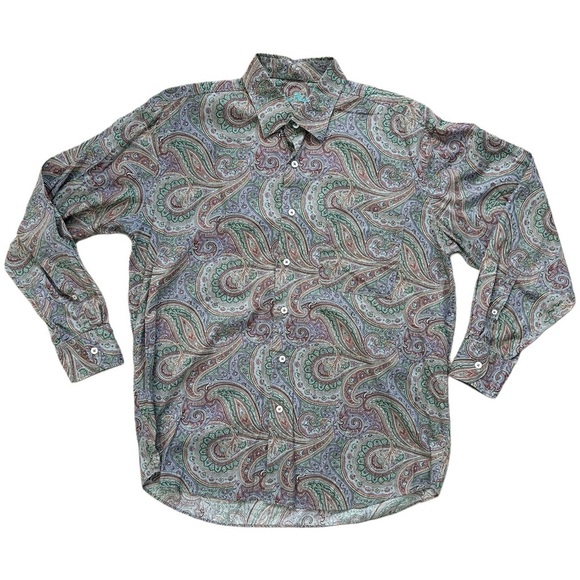 Alan Flusser Other - Alan Flusser Paisley Patterned Button Down Cotton Shirt Size Large